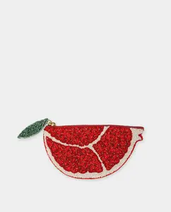 Кошелек с ручной вышивкой бисером от OLIVIA DAR, красный