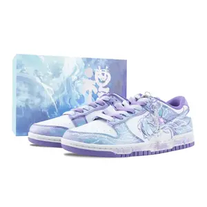 Nike Кроссовки для скейтбординга Dunk A Midsummer Night's Dream с противоскользящим покрытием, износостойкие, унисекс, белые, фиолетовые