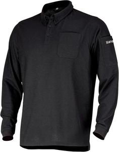 Влагоотводящая, быстросохнущая, защищающая от УФ-излучения, дезодорирующая, сухая поло-рубашка с длинными рукавами из пике (на пуговицах) 6904 Унисекс для взрослых Ation, черный