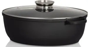 Жаровня Krüger со стеклянной крышкой и кнопкой ароматизации, черный