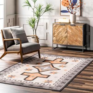 Ковер nuLOOM, 214 x 275 см, Remy Bold Geometric машинной стирки, Ivory