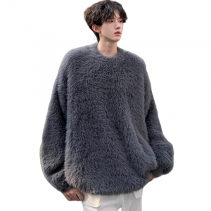 Свитер Unisex Crew Neck утепленный с флисовой подкладкой VanCamel, темно-серый