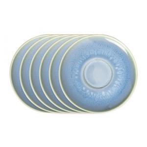 Комплект блюдец Villeroy & Boch Crafted Blueberry, 6 предметов, 15 см, голубой