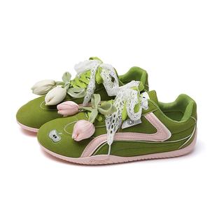 OLDDESIRE Женские повседневные низкие кроссовки с защитой от истирания милый зеленый с аксессуарами, цвет Cute Green (Includes Accessories)
