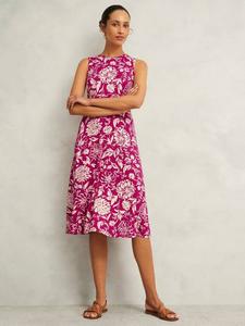 Трикотажное платье мэрилиз с ботаническим принтом Hobbs, цвет Pink/Cream