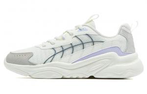 QIAODAN Кроссовки Slip Resistant Breathable Lightweight Low Top Sports Casual Shoes Women's White Gray Purple