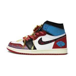 Jordan Air 1 Walking Planet, Red Gold Dragon Cushioning High top Vintage Basketball Shoes Men's Red White Blue