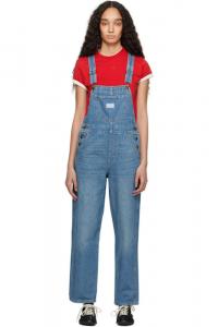 Синий винтажный джинсовый комбинезон Levi's