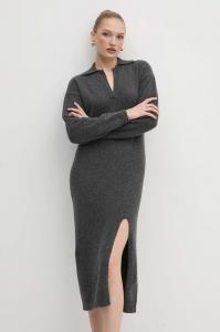 Шерстяное платье Pinko, серый