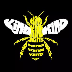 Bee Kind - мужская футболка с рисунком Word Art LA Pop Art, серый