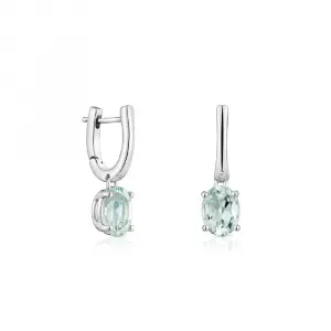 Серьги Tous Basics Colors, серебро/празиолит