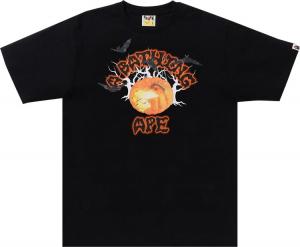 Футболка BAPE Halloween Jack O' Lantern College Tee 'Black', черный
