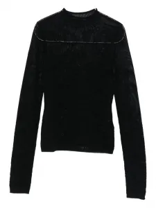 Кружевной свитер с круглым вырезом Patrizia Pepe, черный