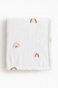 Плед H&M Home Patterned Fleece, 100X150 см, белый