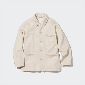 Мужская куртка-рубашка UNIQLO, 01 молочно-бежевый