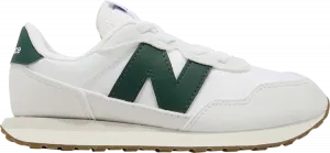 Кроссовки New Balance 237 Bungee Lace Little Kid Wide 'Nimbus Cloud Nightwatch Green', белый