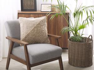 Комплект декоративных подушек BELIANI из 2-х бежевых подушек из хлопка и шерсти с наполнителем из полиэстера 45х45 см структурированные Аксессуары гостиная и спальня прихожая