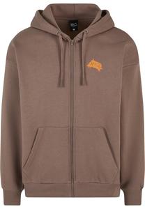 Толстовка с капюшоном на молнии K1X, коричневый