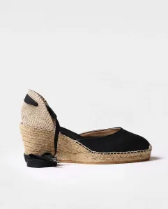 Женские плетёные эспадрильи на клиновидной подошве с лентами Toni Pons, черный