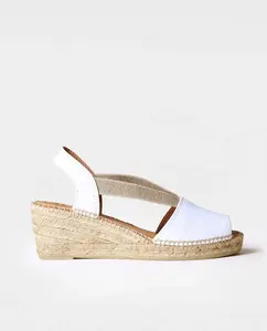 Женские эспадрильи на клиновидной подошве из кожи с резинками Toni Pons, белый