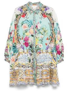 Camilla многоярусное мини-платье с длинными рукавами, синий