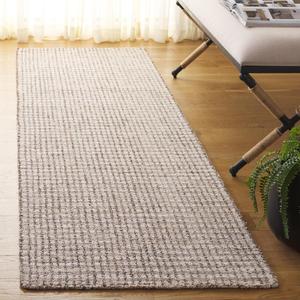 Ковер SAFAVIEH, 69 x 244 см, Abstract Collection, ковер-дорожка, бежевый и серый, ручной работы из шерсти и джута, идеально для гостиной, коридора, прихожей, холла, спальни (ABT256F)