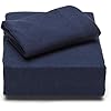 Tommy Hilfiger Комплект постельного белья, трикотажный джерси, темно-синий, размер Queen (пододеяльник 203x229 см, простыня 152x203 см, наволочки 51x76 см)
