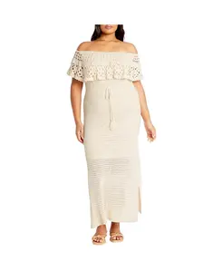 Женское платье Callie с кружевной вязкой CITY CHIC, коричневый/бежевый