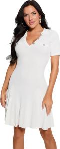 GUESS Женская короткий рукав Paula Polo Neck платье-свитер, Cream White