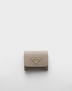 Маленький кожаный кошелек Prada, серый