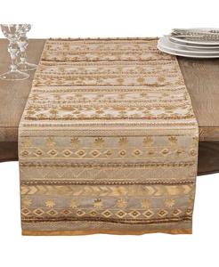 Скатерть из ацтекского хлопка с бисером Saro Lifestyle, золото