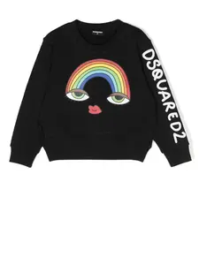 Толстовка с графичным принтом Dsquared2 Kids, черный