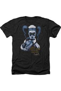 Футболка Batman Arkham Asylum Arkham Harley Quinn для взрослых Heather Gildan, черный