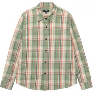 Dan постиранная хлопковая клетчатая рубашка Stussy, зеленый