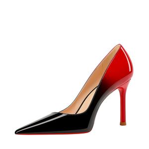 Li Ke Градиентные красные туфли на шпильке для женщин с высотой каблука 8 см, цвет Gradient Red 8CM Heel Height