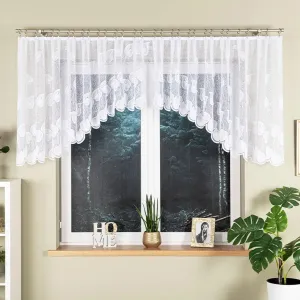 НОРА - Готовая жаккардовая штора с подгибом по низу - 400х100 см - белая MARKIZETA HOME