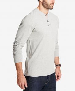 Мужская футболка henley из матового джерси с длинным рукавом Weatherproof Vintage