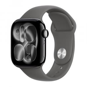 Умные часы Apple Watch Series 11 (GPS+Cellular), 46 мм, Jet Black Aluminum Case/Stone Gray Sport Band - M/L