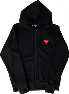 Худи Comme des Garçons Play Zip Up Hoodie With Red Heart 'Black', черный