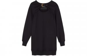 Платье с длинными рукавами и пряжкой VERSACE JEANS COUTURE, черный