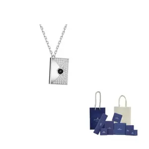 Swarovski Родированное ожерелье для женщин Letra серебристое