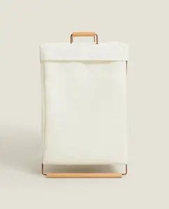 Складная корзина для белья Zara Home, белый/коричневый