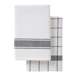 Набор из 2 кухонных полотенец Basic II из хлопкового твила. - El Corte Inglés, черный