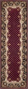 Ковер-дорожка SAFAVIEH, 77 x 244 см, Naples Collection, бордовый и черный, ручной работы из традиционной шерсти, идеален для помещений с высокой проходимостью в гостиной, спальне (NA701A)