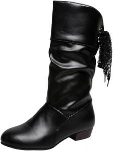 Женские модные короткие ботинки с округлым носком однотонного цвета для осени и зимы, для прогулок и покупок, доступны большие размеры. Fusecottc, Black