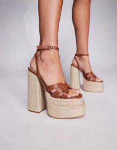 Босоножки SIMMI Shoes Papzi на платформе и каблуке светло-коричневого цвета