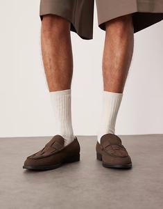 Коричневые лоферы ASOS DESIGN с плетеными деталями