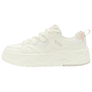 QIAODAN Женские кроссовки для скейтбординга, устойчивые к сухому скольжению, легкие, с низким верхом, цвета слоновой кости, белого, персиково-розового цвета