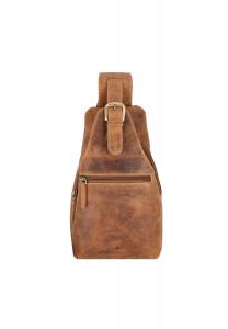 Винтажная кожаная сумка через плечо 16 см Green Burry, коричневый