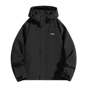 Jeep Водонепроницаемая и ветрозащитная утепленная ветровка Unisex, Pure Black